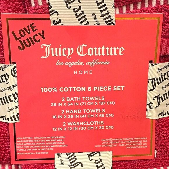 Juicy Couture Home 6-PC Broken Striped Bath Towel Set - Picture 5 of 7